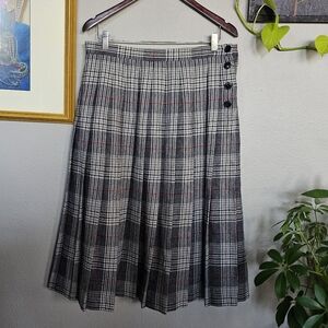 Vintage Summit Sportwear Pleated Plaid Wool Skirt Size 18